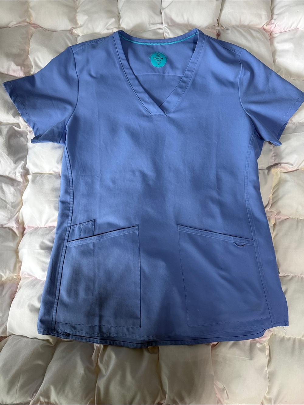 Cherokee Workwear V-neck Scrub Top - Periwinkle Blue